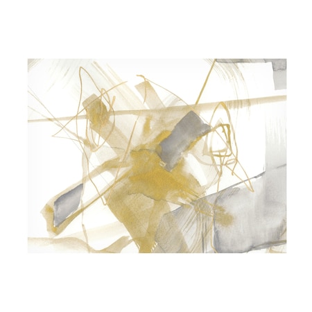 Jennifer Goldberger 'Gold & Grey Exploration V' Canvas Art, 24x32